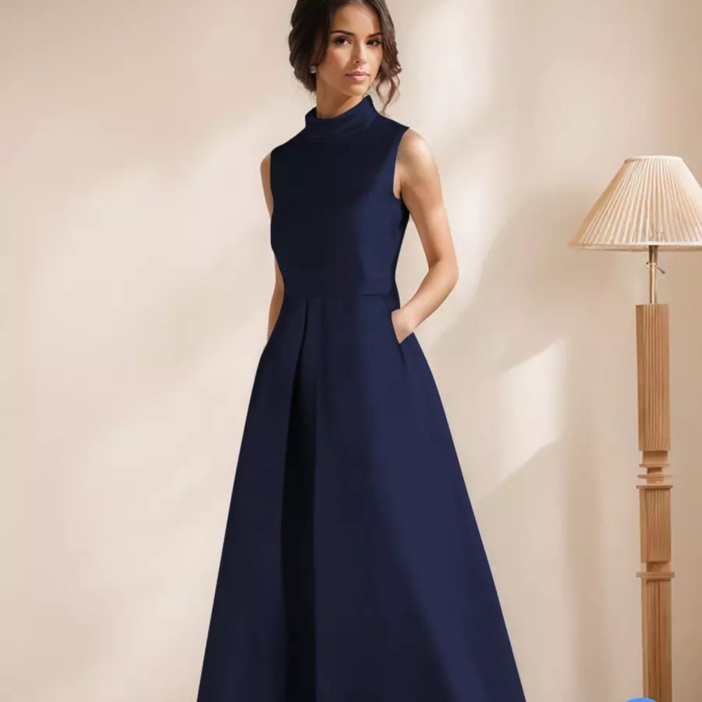 Milano Navy Sleeveless Maxi Dress
